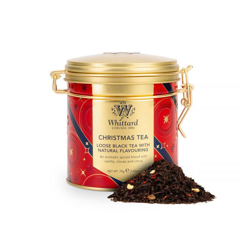 Christmas Tea Clip Top Tin