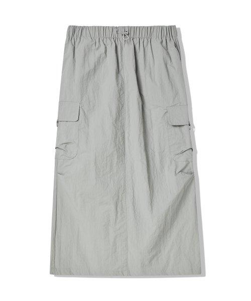 나일론 카고 스커트 라이트그레이
