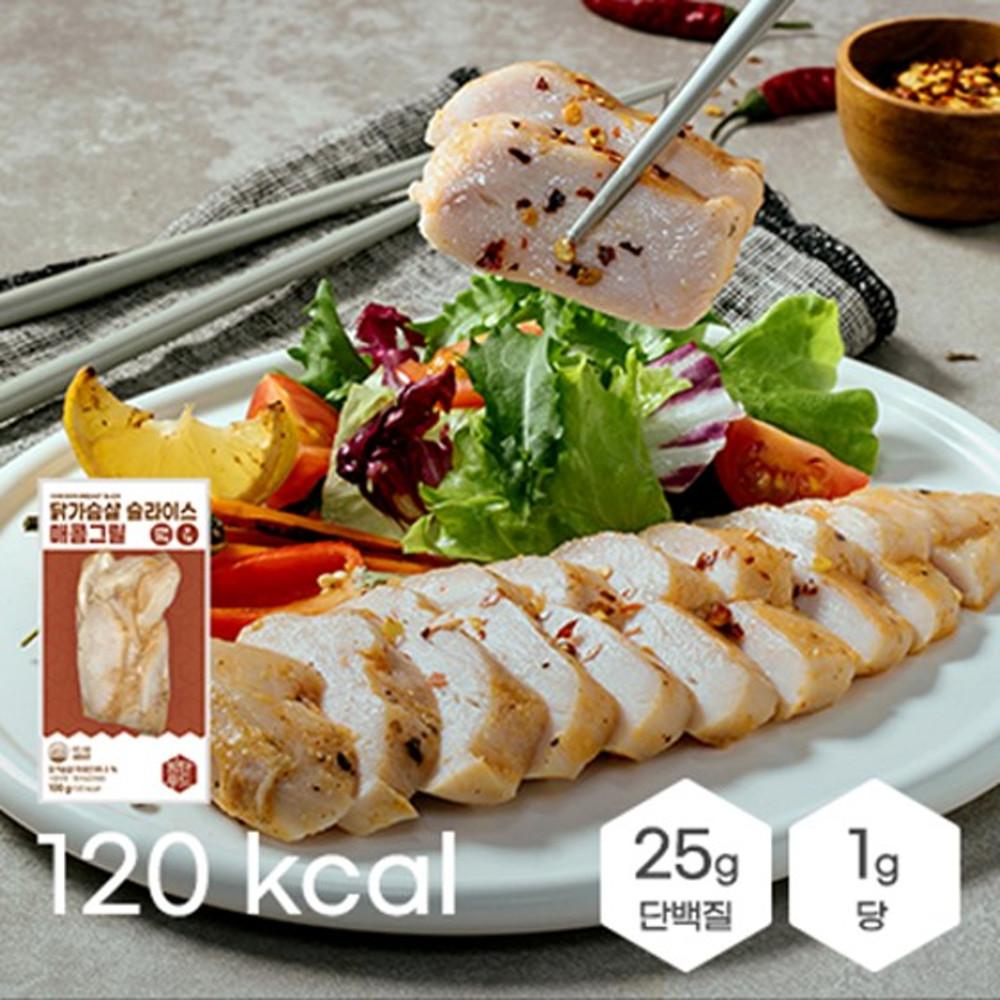 방탄푸드 닭가슴살 슬라이스 매콤 그릴 100g