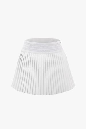 로고밴드 플리츠 스커트(화이트)