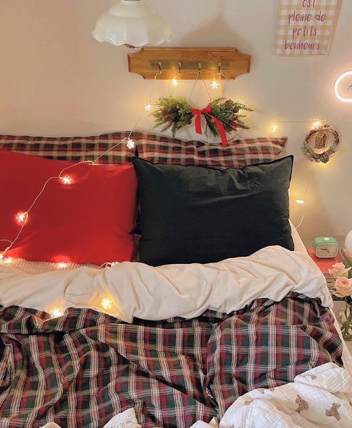 안감극세사[오베로]20수 선염면_차렵이불 세트 (S,Q)