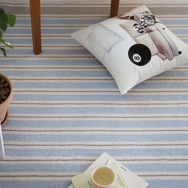 포코 블루 모던 스트라이프 러그