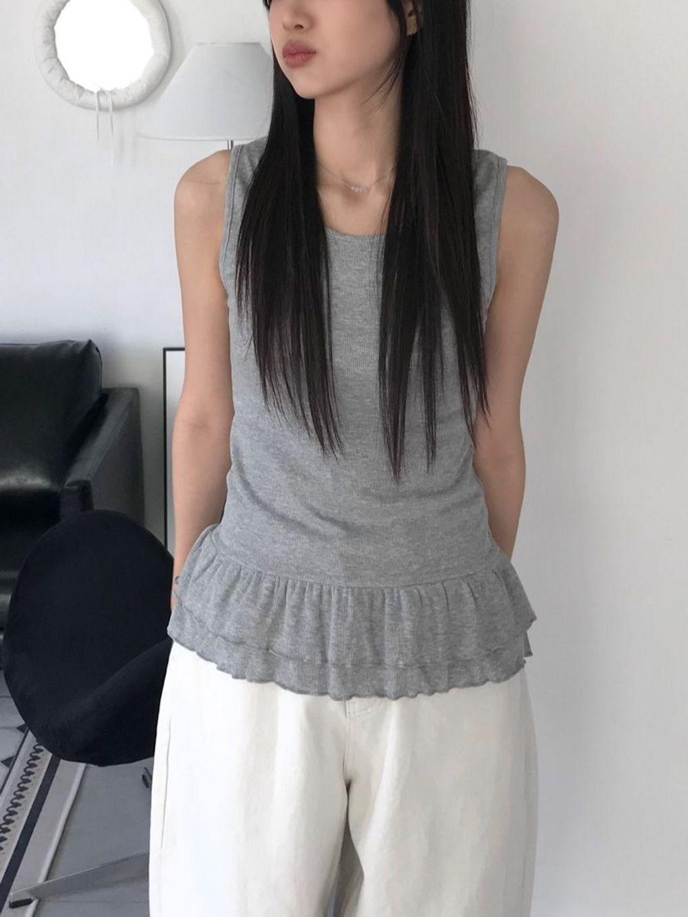 베린 레이어드 프릴 나시 원피스