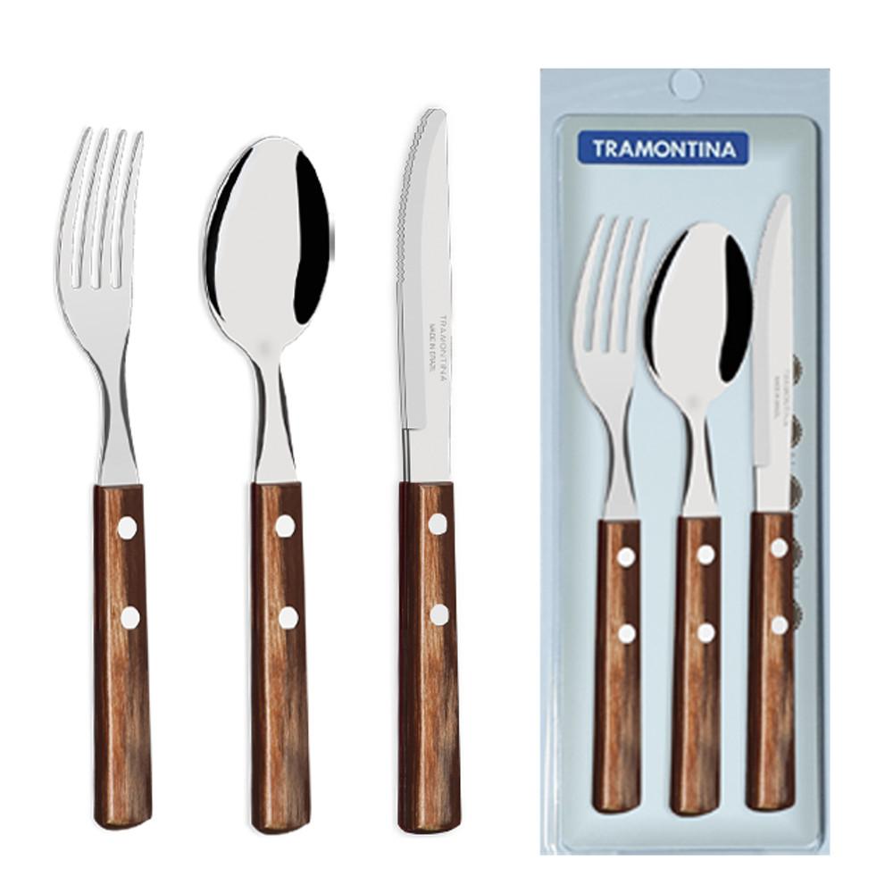 트라몬티나 커트러리 양식기 폴리우드 3종세트 테이블 3종세트(월넛) &Red 식세기 가능