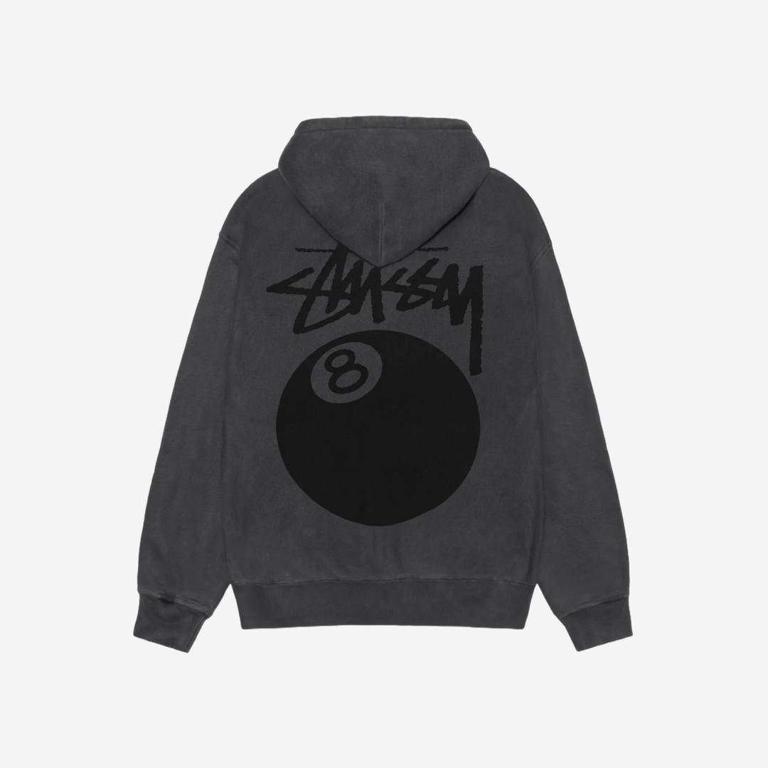 Stussy 8 Ball Pigment Dyed Zip Hoodie Black