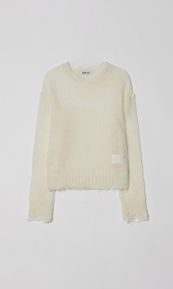 KIDMOHAIR DISTRESSED KNIT (IVORY)