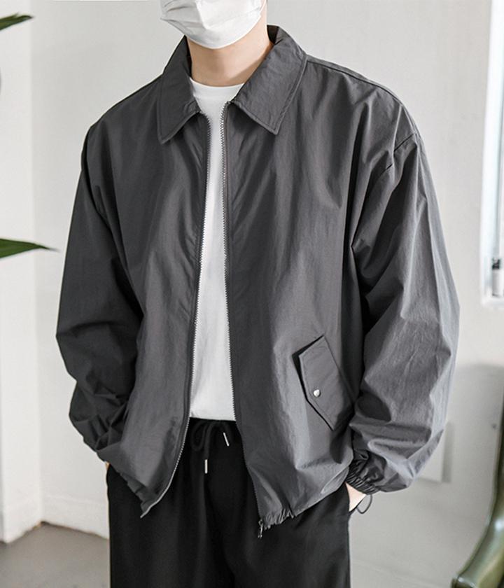 카라넥 오버핏 스트링 바람막이