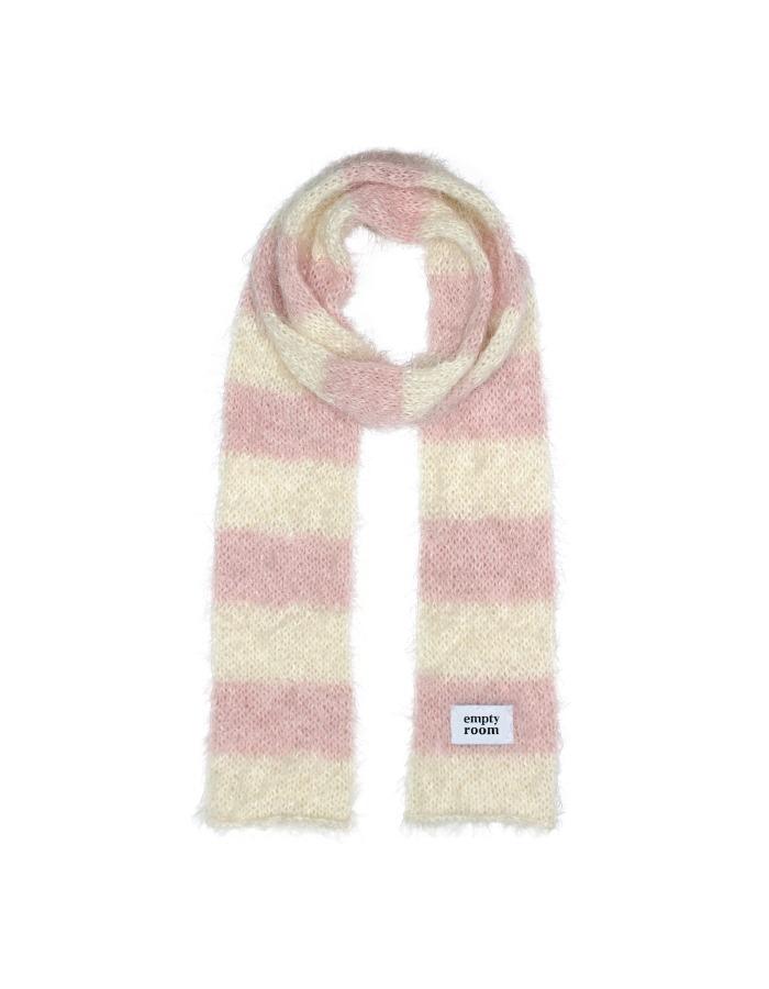 empty room) sleeve hairy stripe muffler (pink)