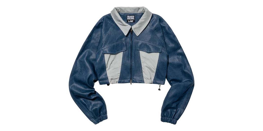 SUGAR GLOSSY DENIM CROP ZIP UP JACKET