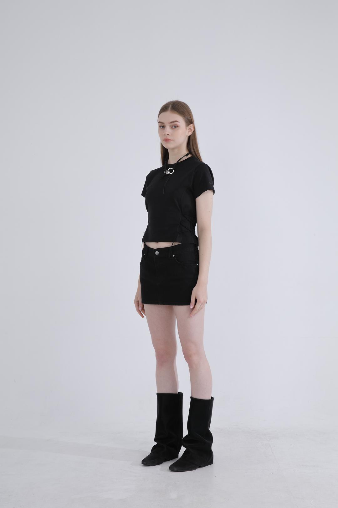 Low denim skirt 001