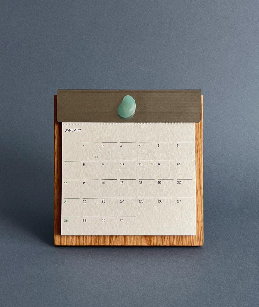 2024년 달력 우드 탁상달력 인테리어 캘린더 북미산 통원목 국내 공방 제작