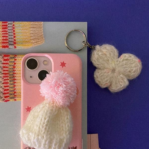 winter bell beanie smart tok (white - mohair)