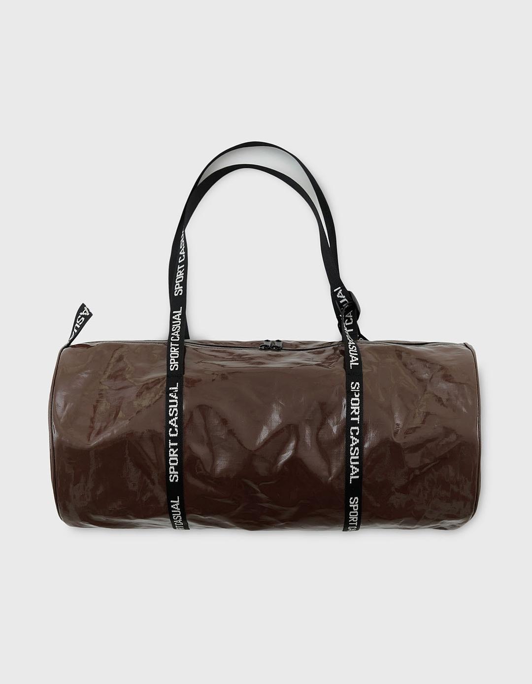 PATENT SPORTS GYM BAG (M) / Brown