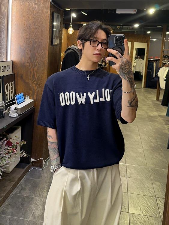 헐리우드 니트 반팔