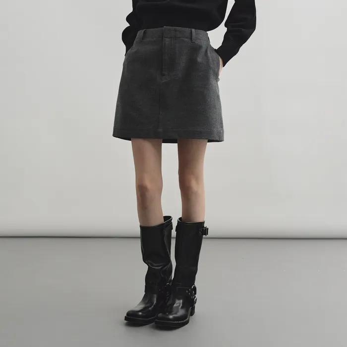 윈터ver) 시그니처 모직 미니 스커트 MDSK020FW_3 Colors