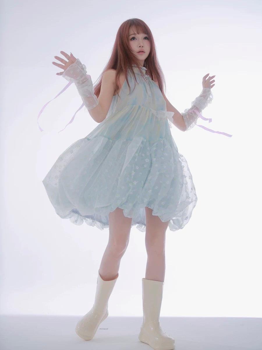 [Rose Island] Blue Sea JellyFish Fairytale Mini Dress - F
