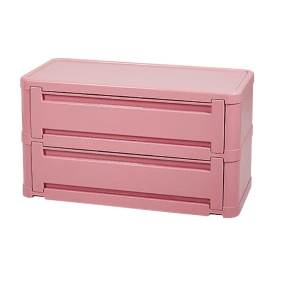 고심 카르텔 수납장 서랍장 스택킹 선반 2단 핑크