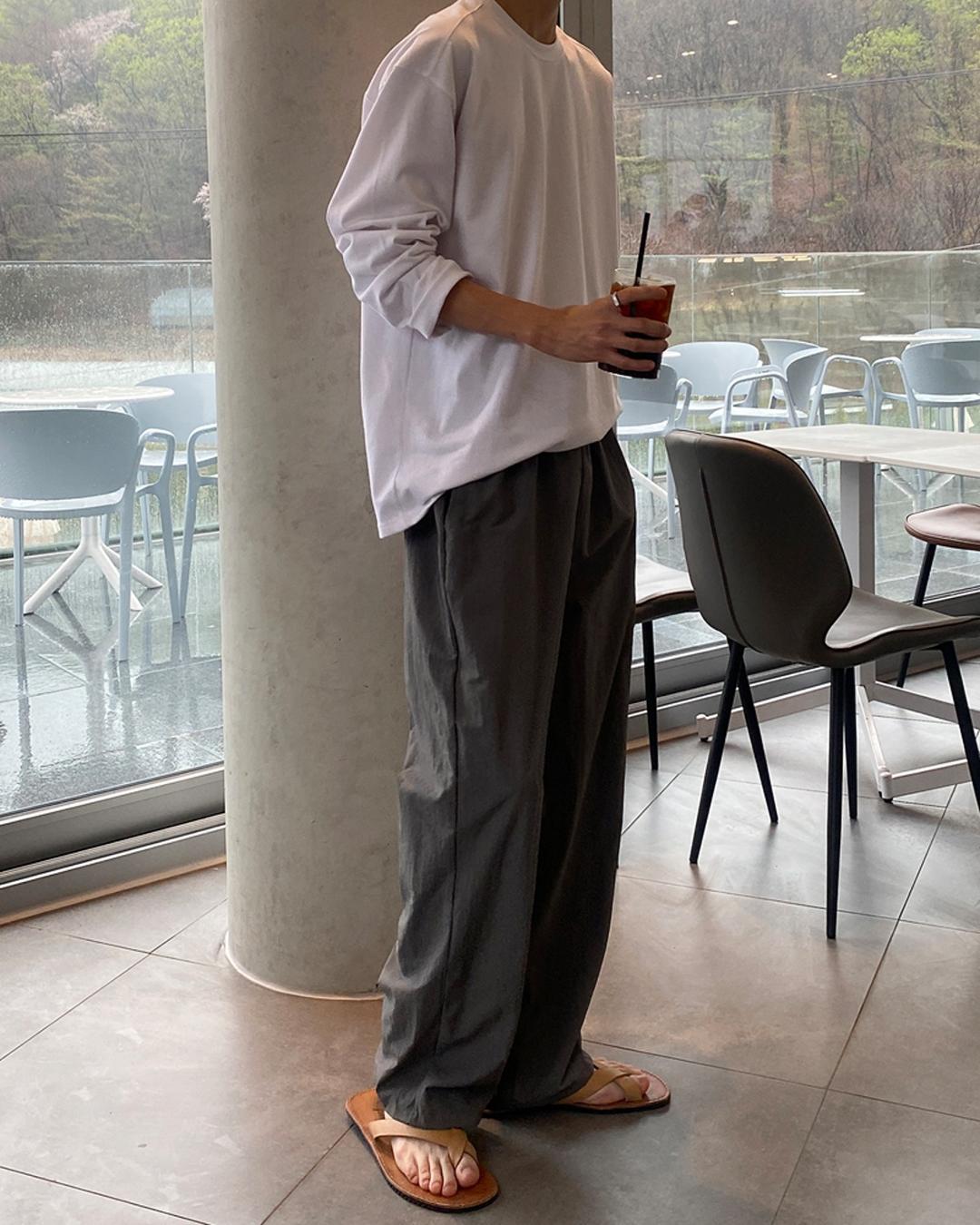 (당일출고) 유오 나일론 와이드 밴딩팬츠