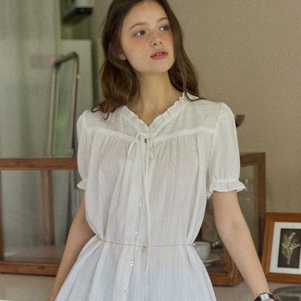 Kathy Frill Blouse - White