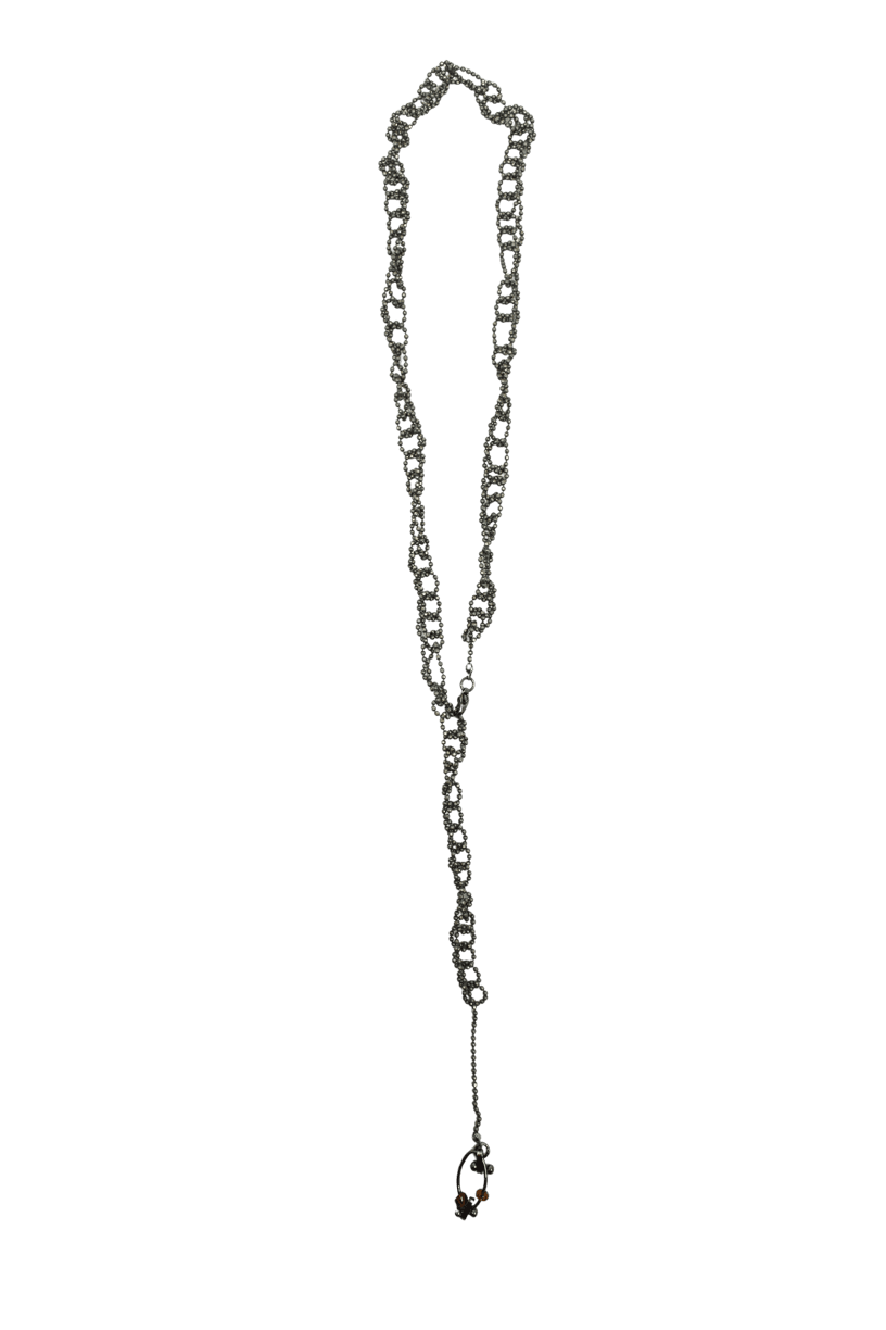 [SHEISMIAE] [Pink orchid house] Antique oval chain necklace