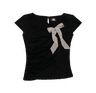 WAIT SHIRRING T-SHIRT (BLACK)