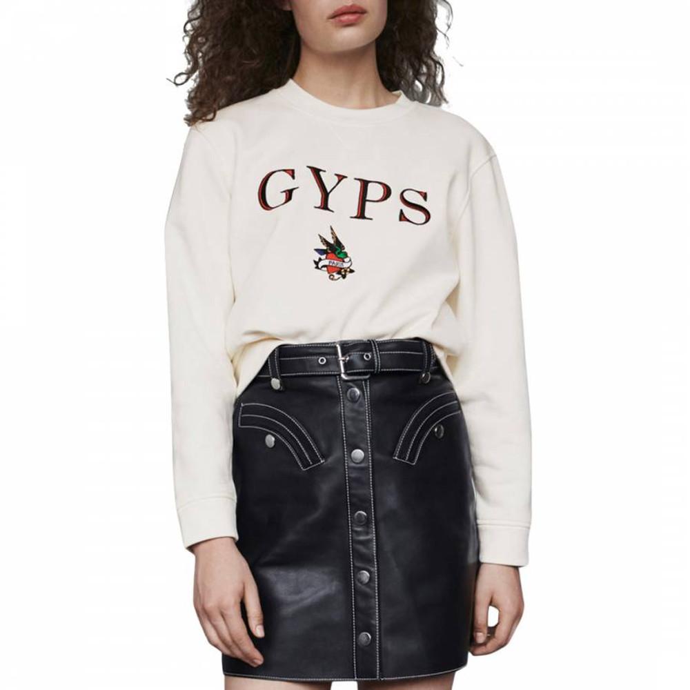 MAJE 마쥬 럭셔리 맨투맨 티셔츠 GYPS 오프 화이트 스웻 셔츠