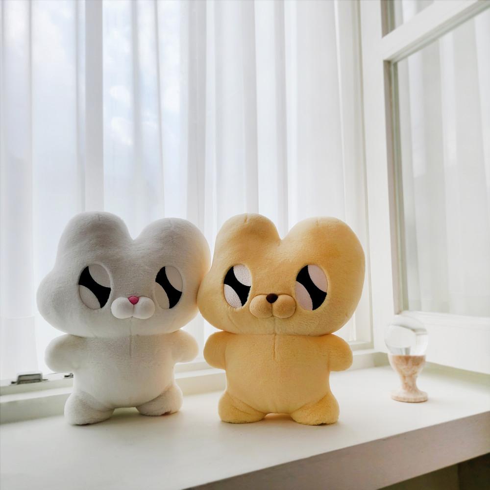 과격한 토끼 누누씨 봉제인형 25cm 3종 브라운-덕자 , 엘로우-덕춘 , 화이트-덕희  누누씨
