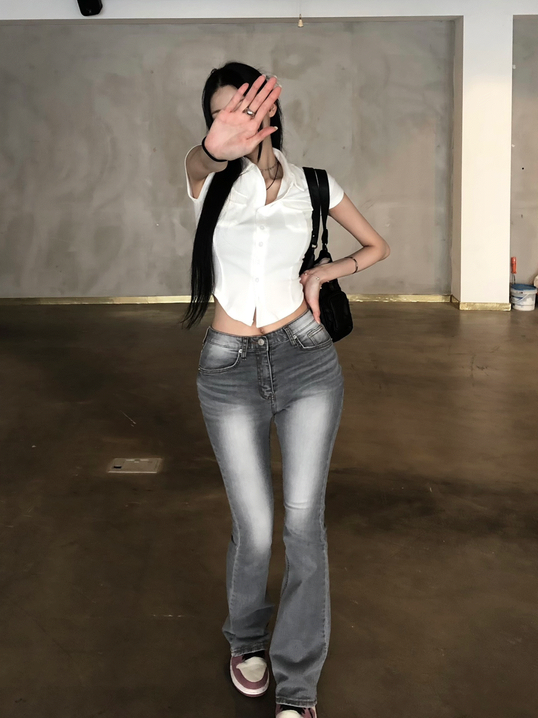 Siwa washing gray Jeans