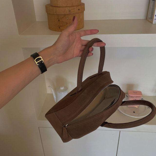 가을 스웨이드 탑핸들 미니 보스턴백