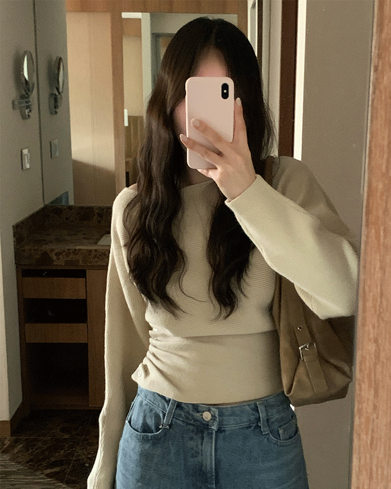 꼰미고 유닛 버튼 라인 니트