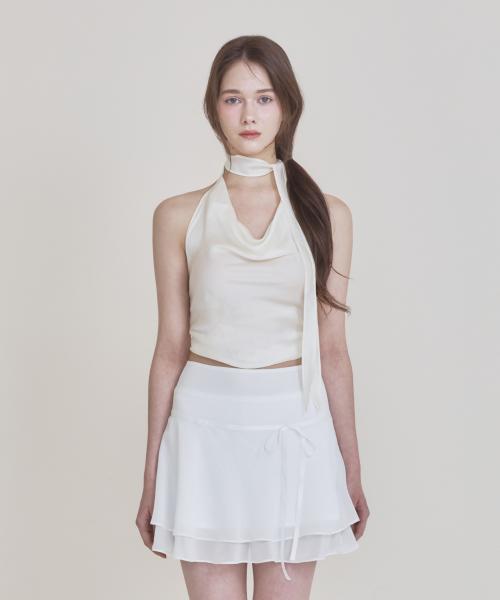 스카프 홀터 탑 (크림)