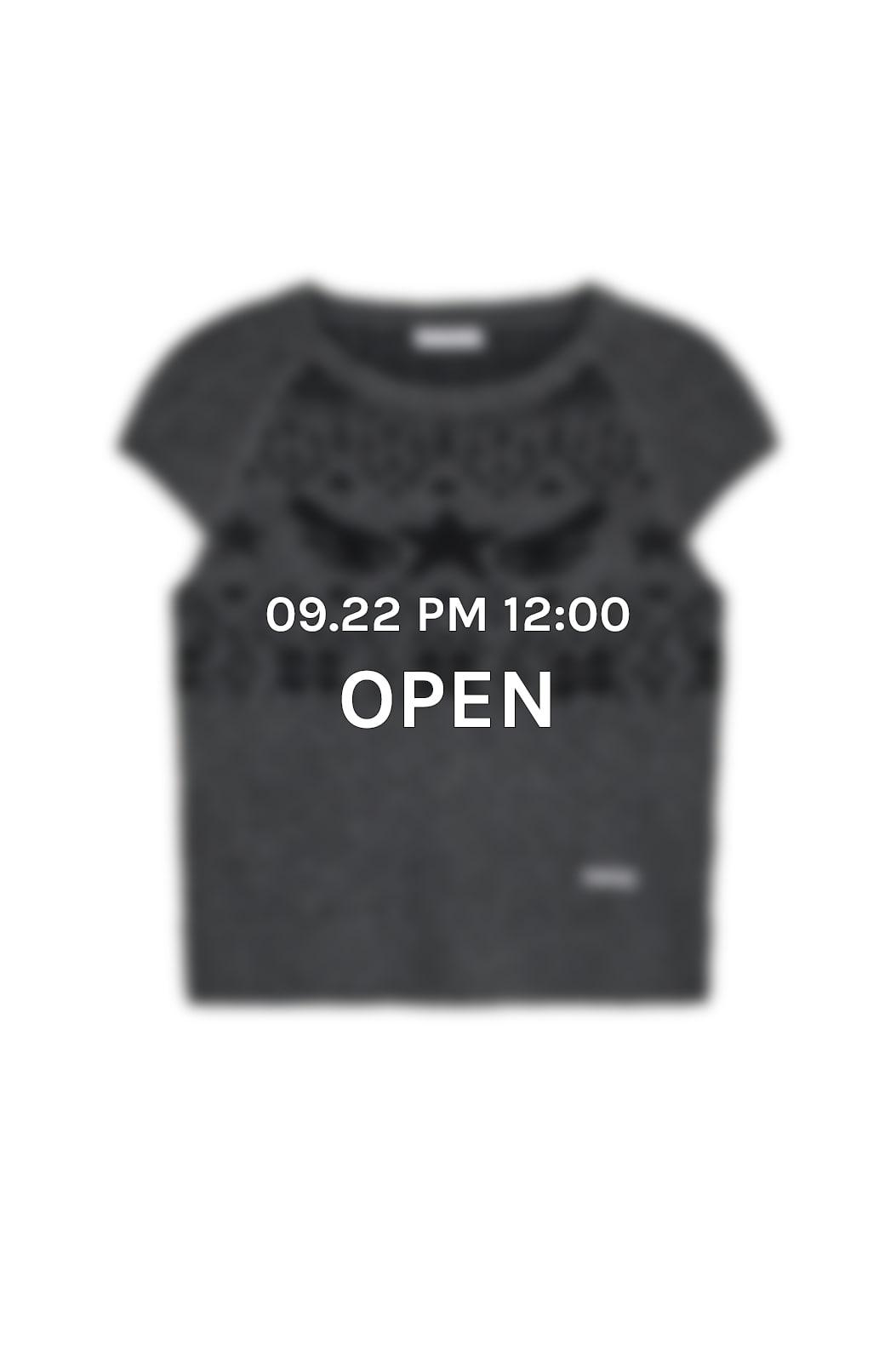 Star-wing knit top (Charcoal)