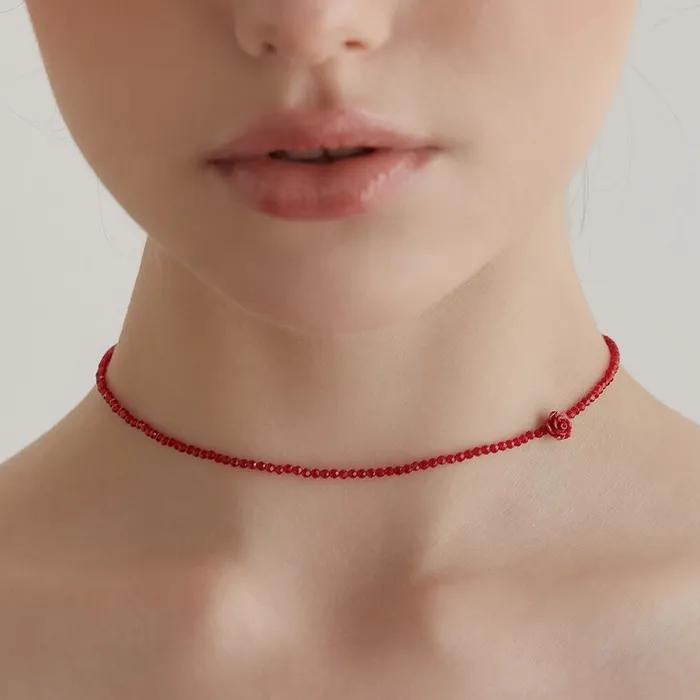 [서현 착용](실버925) 도로시 로즈 비즈 목걸이 NZ2126