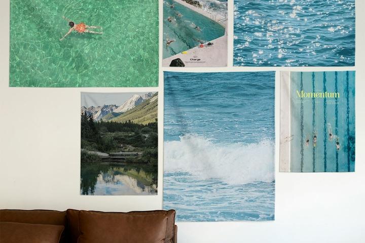 여름 바다 파도 윤슬 숲 풍경 벽 꾸미기 인테리어 패브릭 포스터 가리개 커튼_60종