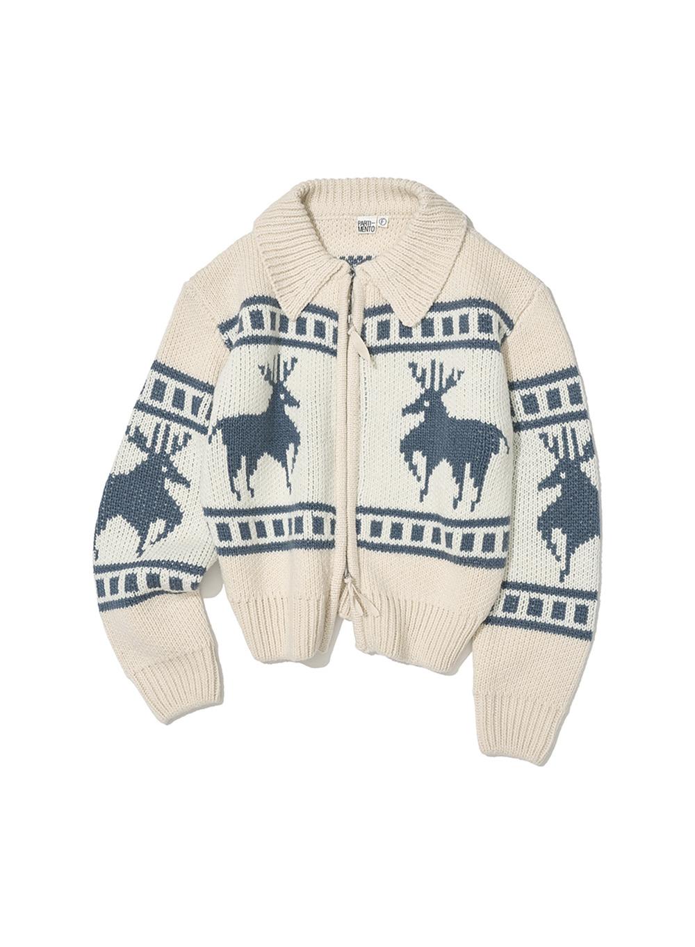 [WOMEN] COWICHAN KNIT ZIP-UP CARDIGAN_IVORY