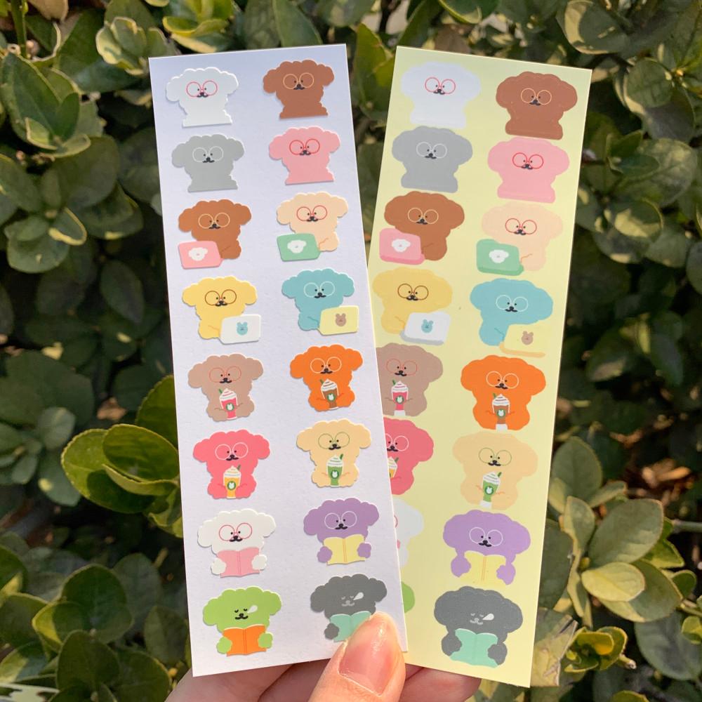 (한톨상점) 스터디 위드 몽실이 씰스티커 칼선스티커