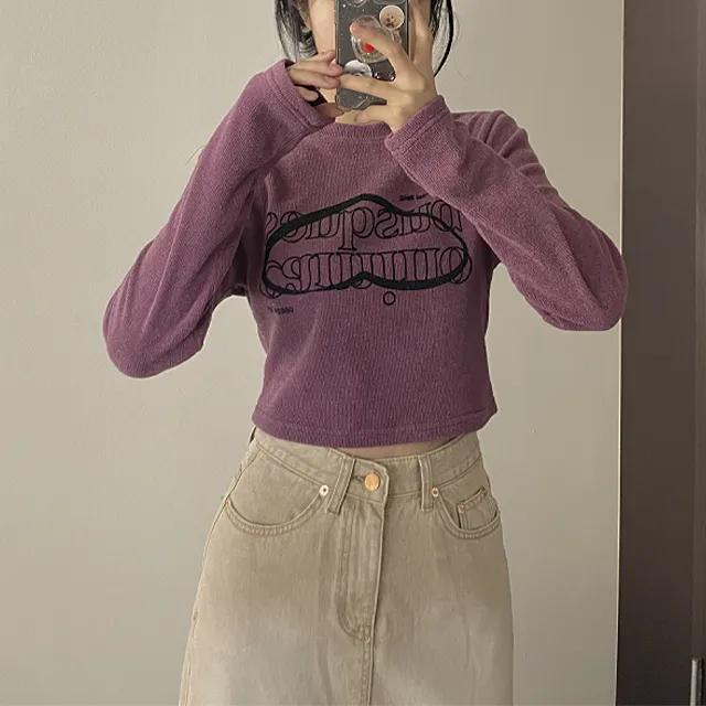하트 카미노 라운드 골지 크롭 티셔츠 3color