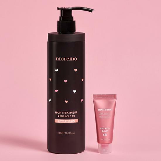 [온라인/단독증정] 모레모 헤어트리트먼트 미라클2X 러브에디션 480ml 기획(리커버리밤20ml 증정)