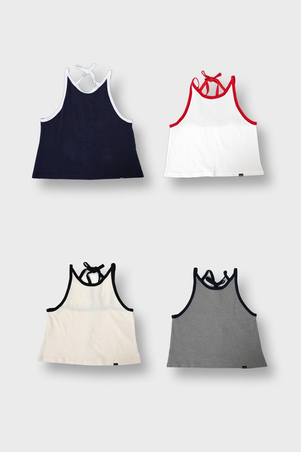 waffle ribbon top (4colors)