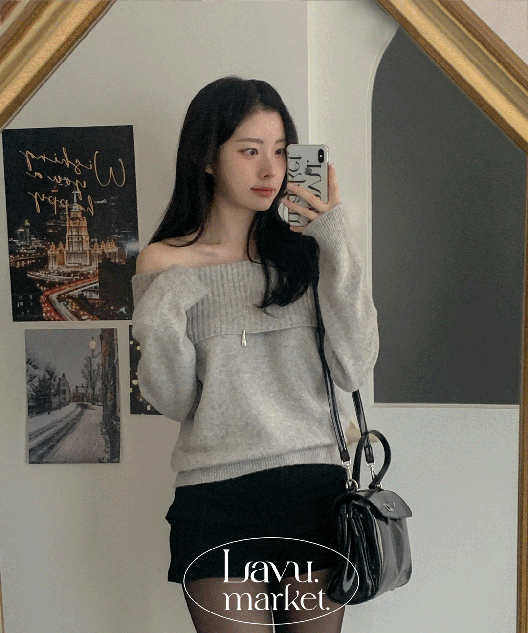 라뷰마켓 안아주고픈 오프숄더💋 리사 오프숄더 루즈핏 울 니트 4color [울니트/오프숄더니트/오프숄더긴팔/연말룩/크리스마스룩/빨간니트/빨간오프숄더/루즈핏오프숄더/파티룩/겨울니트]