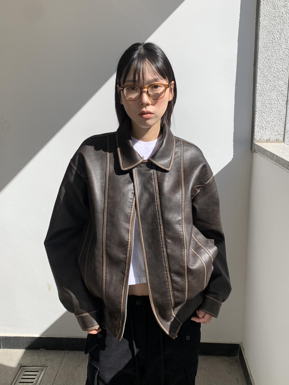 악트20 [MD PICK!] 빈티지워싱레더자켓