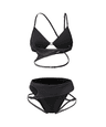 Layered Mesh Strap Bikini / Black