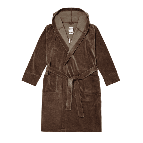 Velour Hooded Snug Robe(Bay Brown)