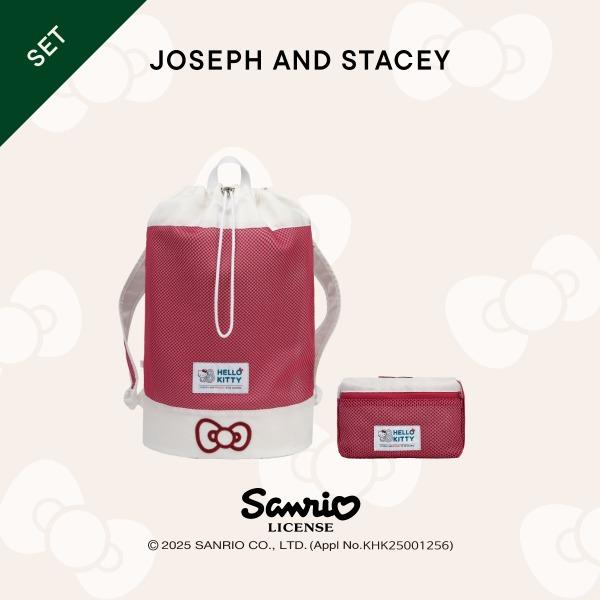 [베스트 세트] 메쉬 백팩 헬로키티 + 메쉬 파우치 스몰 헬로키티
