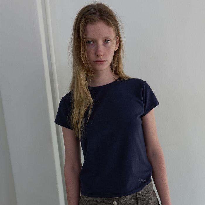 COZY CAP-SLEEVE T-SHIRT (navy)