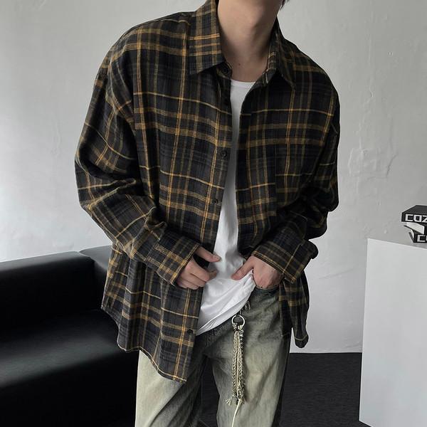 LC 오버핏 타탄 체크 셔츠 (3color)