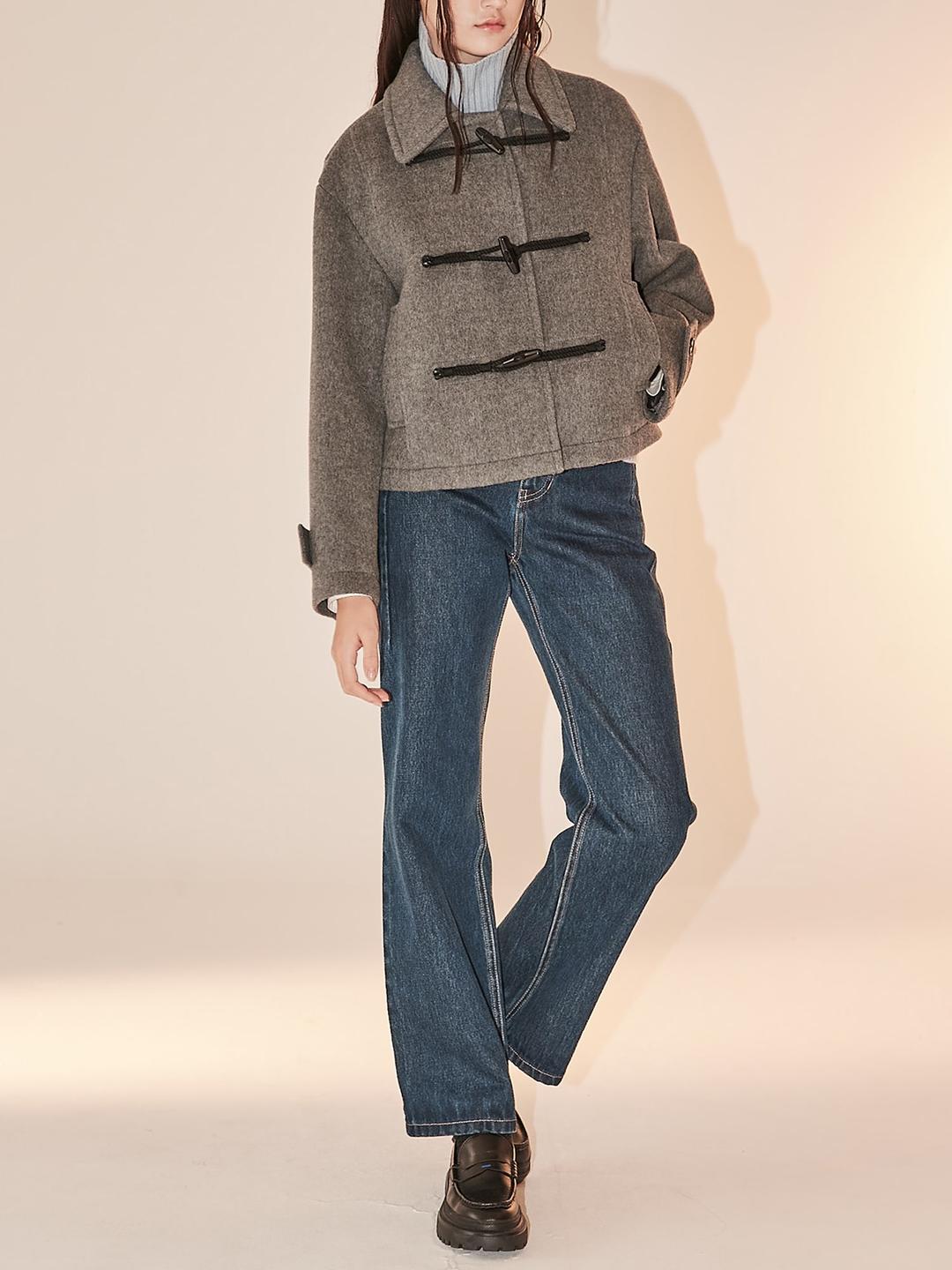 Signature Crop Duffle Coat - Grey