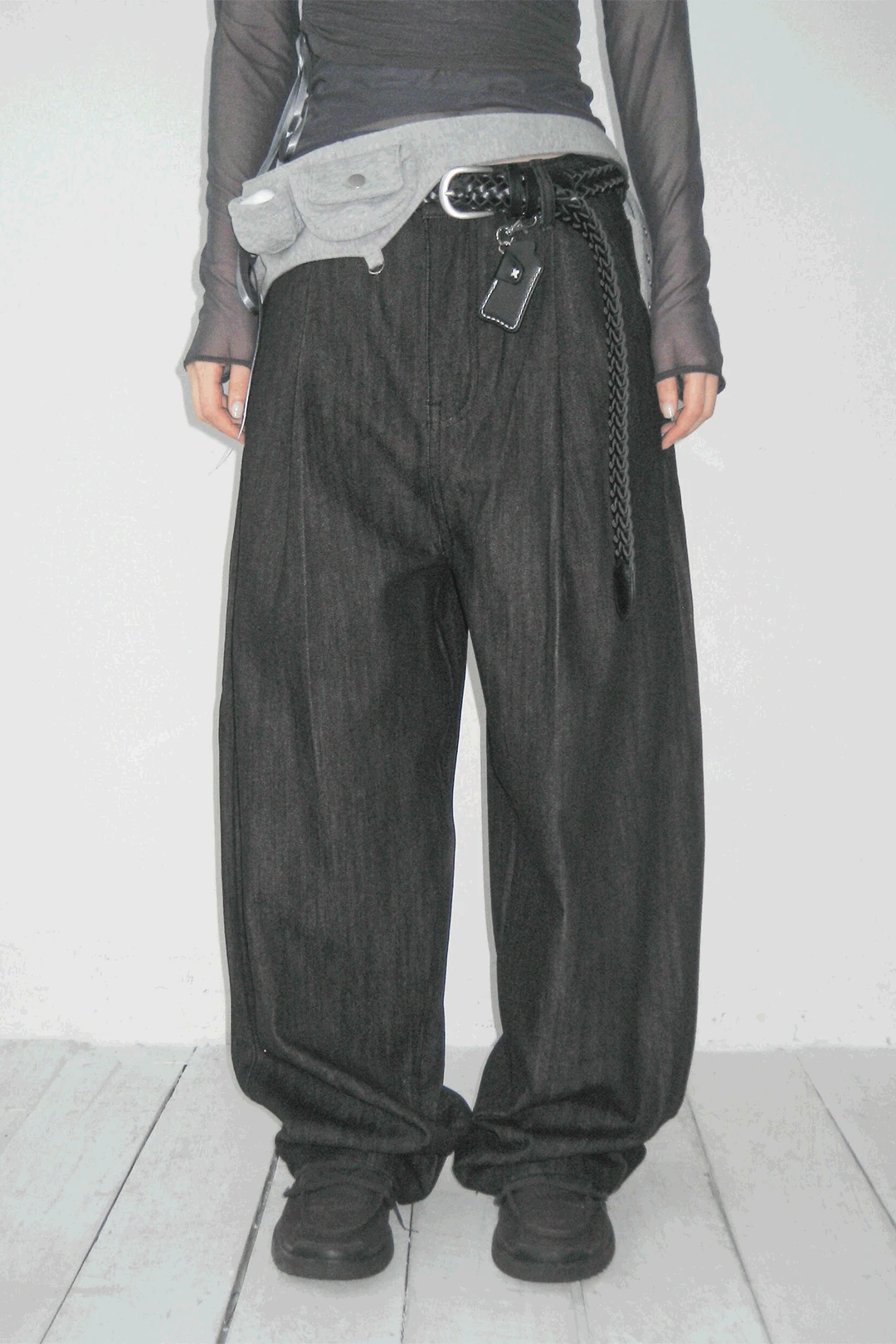 TUCK WIDE DENIM PT