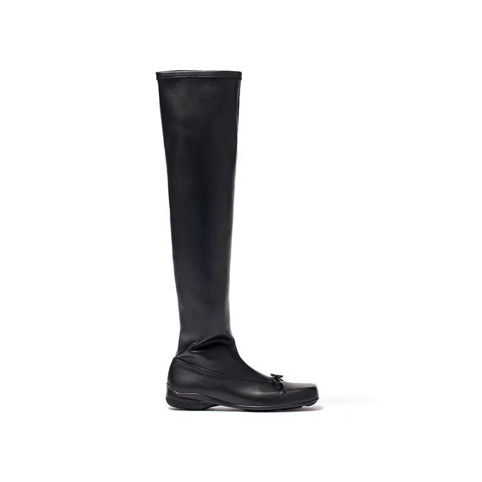 THIGH HIGH BALLET BOOTS, BLACK