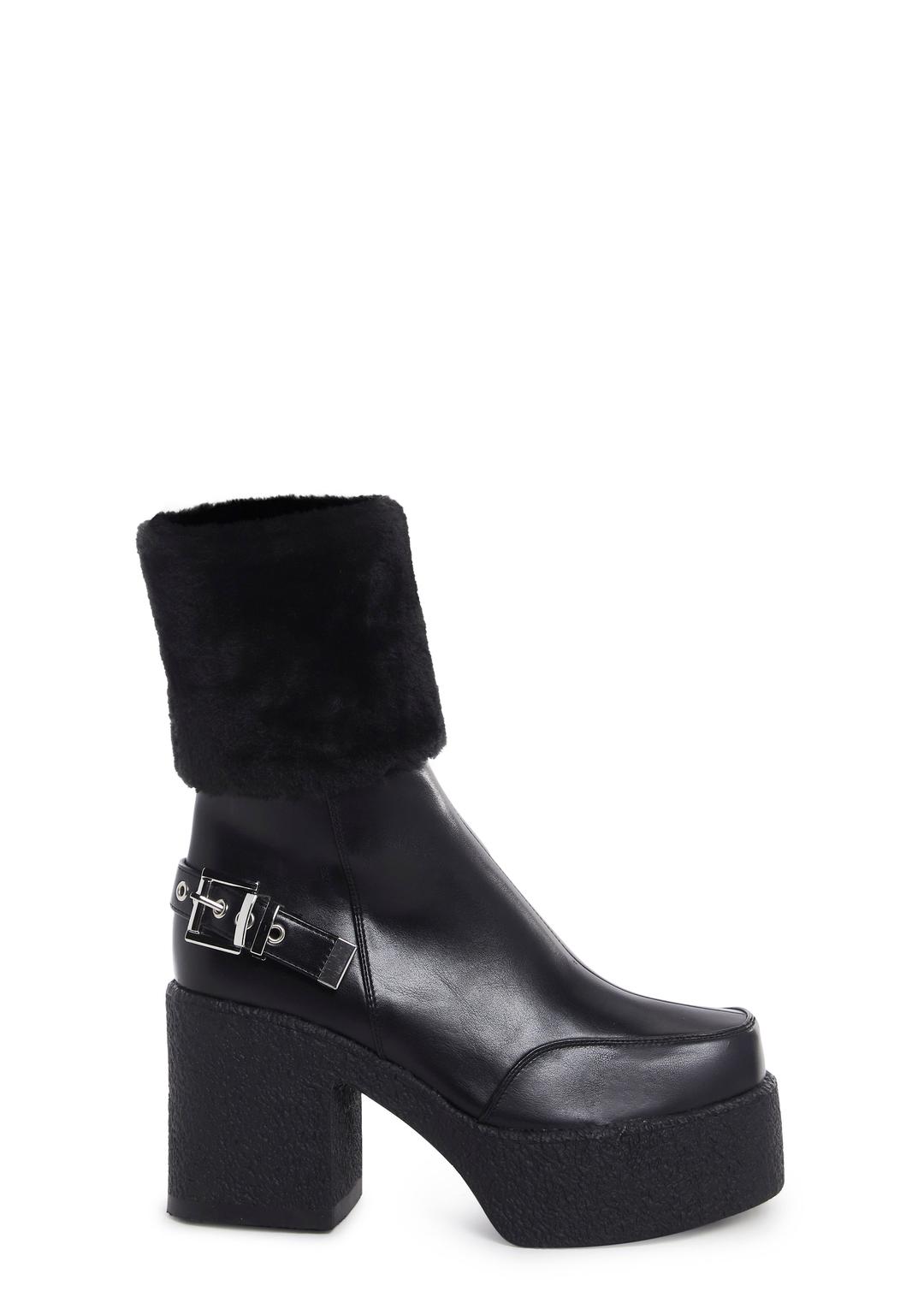 Figure It Out Platform Boots - BLACK / US 7